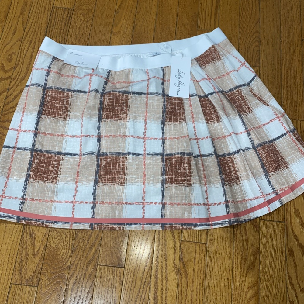 Lady Hagen Golf Skort Side Pleat Tweed Plaid XXL